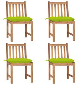 Zahradní židle 4 ks s poduškami masivní teak 3073114