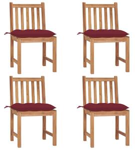 Zahradní židle s poduškami 4 ks masivní teak 3073112