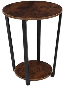 Tectake 404215 odkládací stolek swindon 50x62,5cm - industrial tmavé dřevo