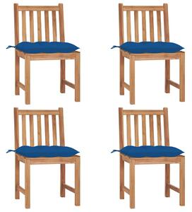 Zahradní židle 4 ks s poduškami masivní teak 3073113