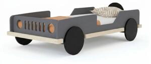 Dětská auto postel ve tvaru JEEPU BEEP 80x160 cm - Tmavě šedá