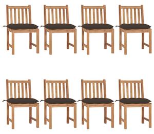 Zahradní židle s poduškami 8 ks masivní teak 3073165