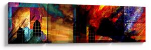 Obraz - Barevná abstrakce města (170x50 cm)