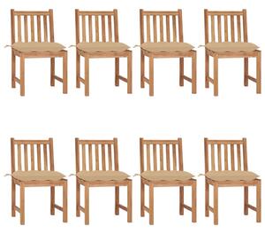 Zahradní židle s poduškami 8 ks masivní teak 3073160