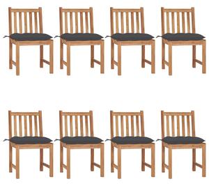 Zahradní židle s poduškami 8 ks masivní teak 3073157