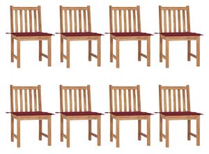 Zahradní židle s poduškami 8 ks masivní teak 3073151