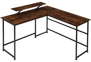 Tectake 404229 psací stůl melrose 140x130x76,5cm - industrial tmavé dřevo