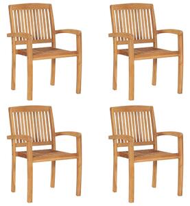 Stohovatelné zahradní židle 4 ks masivní teak 3073207