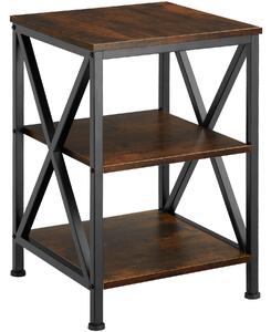 Tectake 404263 odkládací stolek nottingham 40,5x40,5x60,5cm - industrial tmavé dřevo