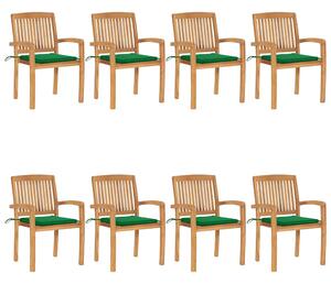 Stohovatelné zahradní židle s poduškami 8 ks masivní teak 3073245