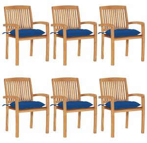 Stohovatelné zahradní židle s poduškami 6 ks masivní teak 3073277