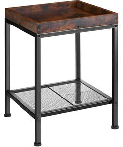 Tectake 404265 odkládací stolek rochester 41,5x41x56cm - industrial tmavé dřevo