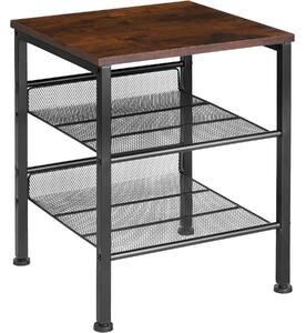 Tectake 404269 odkládací stolek lincoln 40,5x40x50,5cm - industrial tmavé dřevo