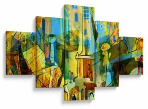 Obraz - Architektura, kubistická abstrakce (125x70 cm)