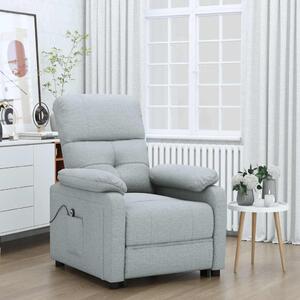 Elektrické polohovací křeslo světle šedé textil 3073802