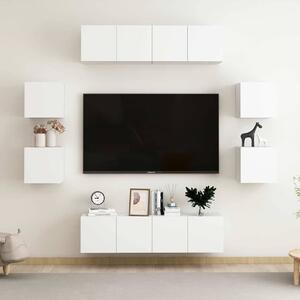 8dílný set TV skříněk bílý dřevotříska 3074457
