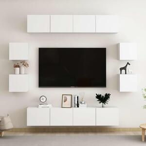 8dílný set TV skříněk bílý dřevotříska 3074459