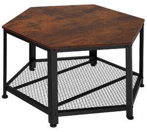 Tectake 404225 konferenční stolek norwich 86,5x75x46,5cm - industrial tmavé dřevo