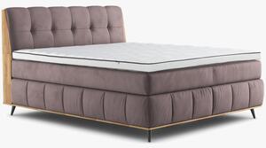 Postel boxspring s úložným prostorem 180 x 200, sametově hnědá