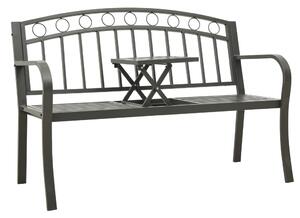 Zahradní lavice se stolkem šedá 120 cm ocel