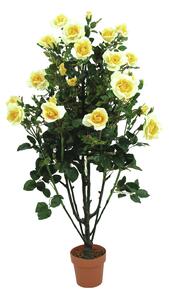 Umělý keř růží, žlutý, 140 cm