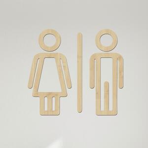 Dřevo života | Dřevěná samolepka označení WC - Toaleta | Rozměry (cm): 13x12 | Zvolte barvu dekoru: Javor