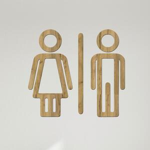 Dřevo života | Dřevěná samolepka označení WC - Toaleta | Rozměry (cm): 13x12 | Zvolte barvu dekoru: Dub zlatý