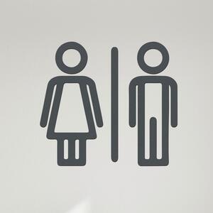 Dřevěná samolepka označení WC - Toaleta | Rozměry (cm): 13x12 | Zvolte barvu dekoru: Antracitová