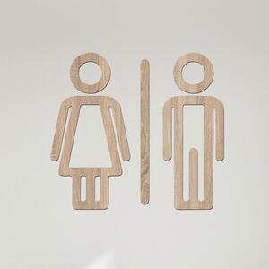 Dřevo života | Dřevěná samolepka označení WC - Toaleta | Rozměry (cm): 13x12 | Zvolte barvu dekoru: Dub Sonoma
