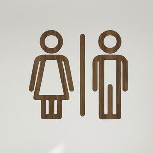 Dřevo života | Dřevěná samolepka označení WC - Toaleta | Rozměry (cm): 13x12 | Zvolte barvu dekoru: Ořech