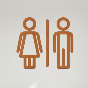 Dřevo života | Dřevěná samolepka označení WC - Toaleta | Rozměry (cm): 13x12 | Zvolte barvu dekoru: Třešeň