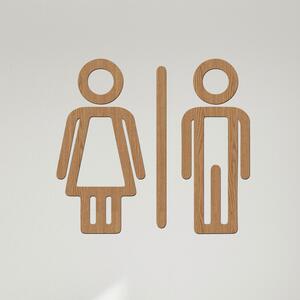 Dřevěná samolepka označení WC - Toaleta | Rozměry (cm): 13x12 | Zvolte barvu dekoru: Horský dub