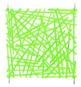 Paraván, vzor tyčinky, 36 x 36 cm, sada 4ks, zelená