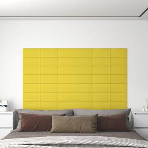 Nástěnné panely 12 ks žluté 60 x 15 cm textil 1,08 m²