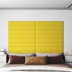 Nástěnné panely 12 ks světle žluté 90x15 cm textil 1,62 m²