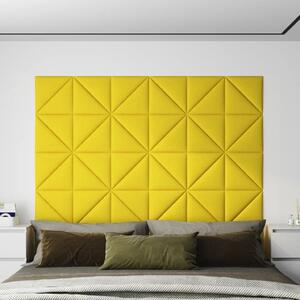 Nástěnné panely 12 ks světle žluté 30x30 cm textil 0,54 m²