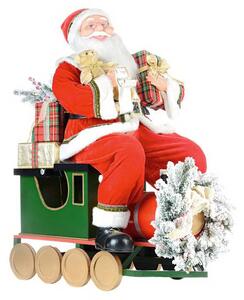 Figurína Santa Claus ve vlaku, 90cm (Vánoční figurína)