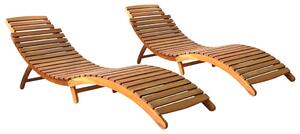 Zahradní lehátka 2 ks masivní akáciové dřevo 3077360