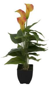 Umělá květina Kala žluto oranžová, 43cm