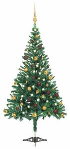 Umělý vánoční stromek s LED a sadou koulí 210 cm 910 větviček 3077490