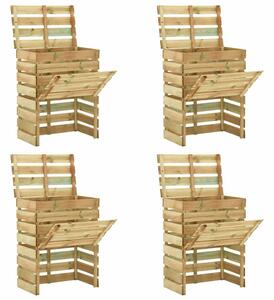 Laťkový zahradní kompostér 4 ks 80 x 50 x 100 cm borovice 3078138