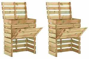 Laťkový zahradní kompostér 2 ks 80 x 50 x 100 cm borovice 3078136