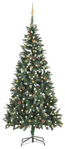 Umělý vánoční stromek s LED osvětlením a sadou koulí 210 cm 3077801