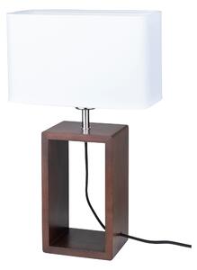 BRITOP Stolní lampa CADRE, 1xE27, v. 48 cm Barva stínidla: Bílá látka, Barva podstavy: Bukové dřevo