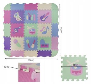 ISO Kontrastní pěnové puzzle 30 x 30 cm, 25 ks barevné