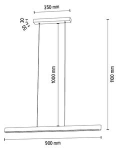 BRITOP Závěsné LED svítidlo FORESTIER, 12W, d. 90 cm, CRI 80 Barva: Šedá