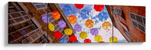 Obraz barevných deštníků (170x50 cm)