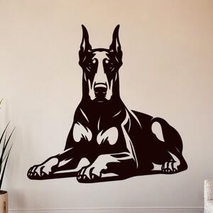 Dřevo života | Dřevěná dekorac psí rasy DOBRMAN I | Rozměry (cm): 40x40 | Barva: Černá