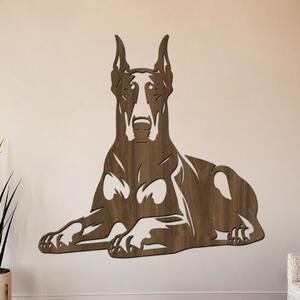 Dřevo života | Dřevěná dekorac psí rasy DOBRMAN I | Rozměry (cm): 40x40 | Barva: Ořech