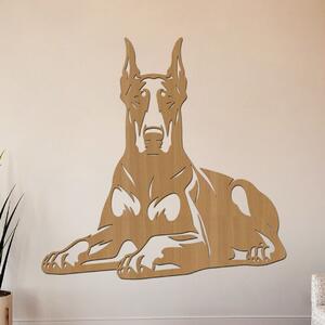 Dřevo života | Dřevěná dekorac psí rasy DOBRMAN I | Rozměry (cm): 40x40 | Barva: Buk
